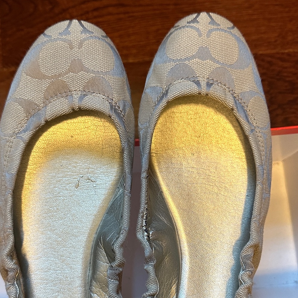 Coach Women's Silver Patterned Flats - image 5